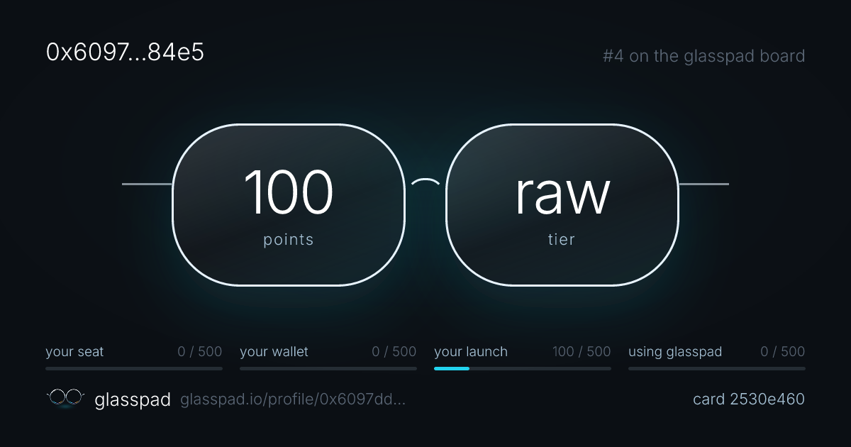 Glasspad points card