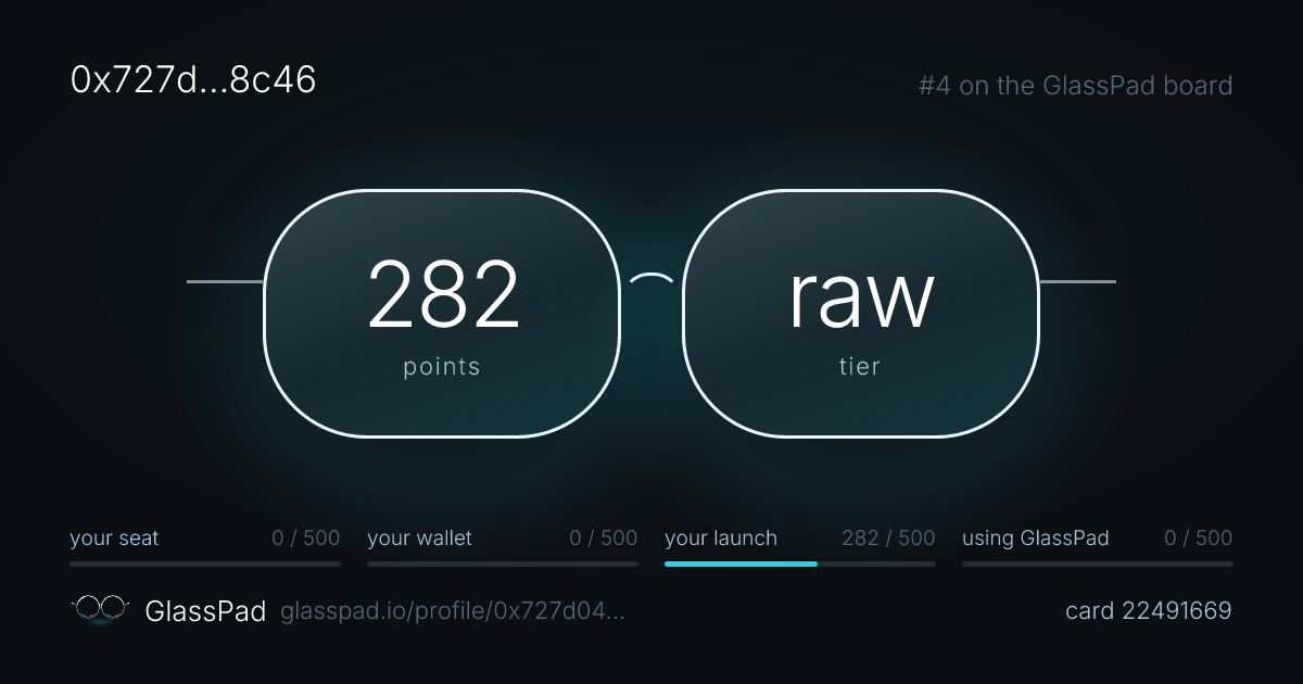 GlassPad points card