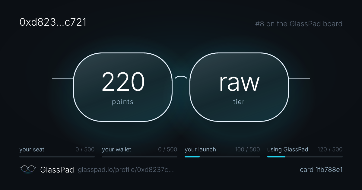 GlassPad points card